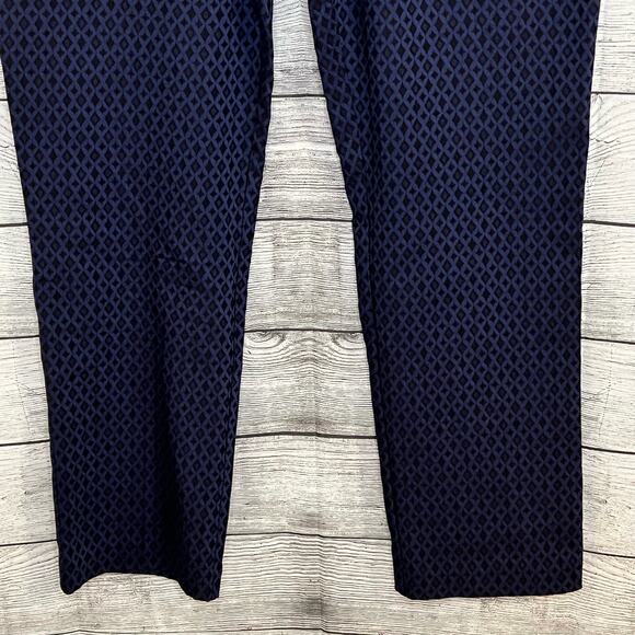 Mario Serrani Italy Women's Pants Size 16 Dress Pants Blue Textured Pattern - Picture 5 of 10